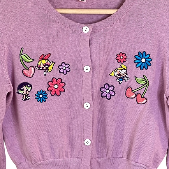 Dolls Kill x Powerpuff Girls Embroidered Cardigan Size Medium - Picture 2 of 10